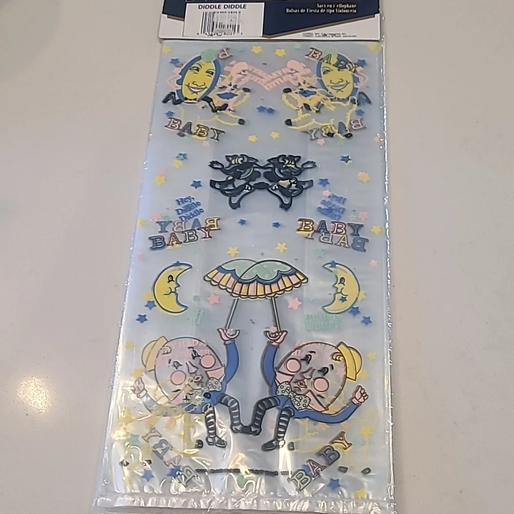 24 Baby Shower Party Cello Bags - Blue and Yellow. New